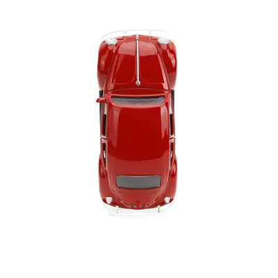 1959 Volkswagen Beetle Red with White Graphics and Boxing Gloves Accessory Punch Buggy Series Di