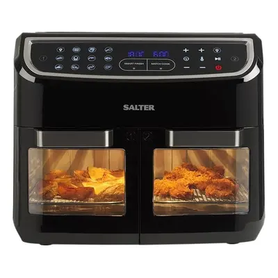 Salter EK5668GW Dual View Air Fryer Oven Multi-Cooker with 12L Capacity, Add Divider for 5L Dual