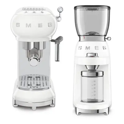 Smeg 50's Style Retro Coffee Range Set, Espresso Coffee Machine with Steam Wand with Stainless S