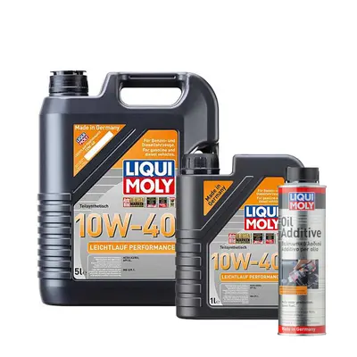 6L Liqui Moly 10W40 Leichtlauf Performance ACEA A3 B3+Oil Additive 300ml