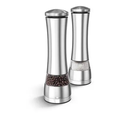 Morphy Richards Accents Electronic Salt and Pepper Mill Set, Stainless Steel, Silver