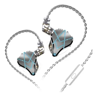 (Silver, With Mic) Wired Earphone 20BA Balanced Armature Units Stereo Bass DJ Monitor Earbuds No