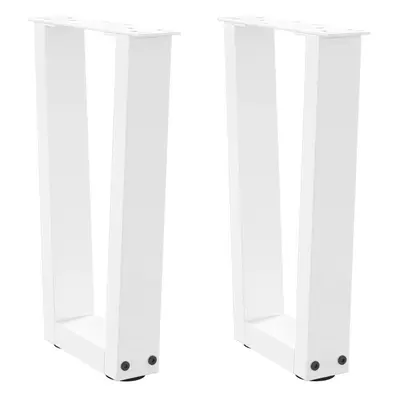 (white, x (42-43.3) cm) vidaXL Dining Table Legs V-Shape Desk Legs Kitchen Furniture Leg pcs Ste