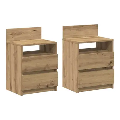 (artisan oak, pcs) vidaXL Bedside Cabinets with Drawers Nightstand Bed Side Table Side Cabinet