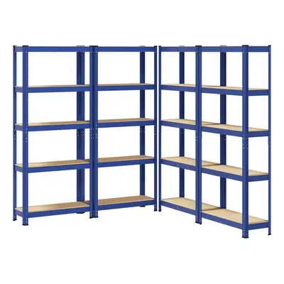 vidaXL 5-Layer Storage Shelves pcs Blue Steel&Engineered Wood