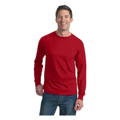 Fruit of the Loom Adult oz. HD Cotton Long-Sleeve T-Shirt 3XL TRUE RED