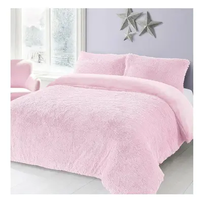 (Pink, Super King ) Alaska Cuddles Teddy Soft Duvet Cover