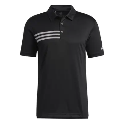 adidas Mens 3-Stripes Chest Sport Shirt (A324) - Black Medium