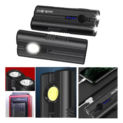 WARSUN X608 Double P8 LED 1600LM Strong Flashlight with 16-bead COB Sidelight Phone Mobile Power