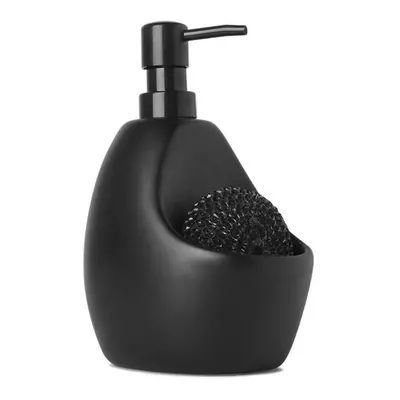 Umbra 20 oz Joey Soap Dispenser & Caddy Design Pump Bottle Scrubby Holder - Matte Ceramic & Blac