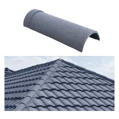 (Grey) Half Round Ridge Tile Stone Coated Metal Roofing 10pcs