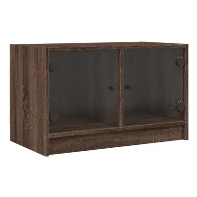 (brown oak) vidaXL TV Cabinet with Glass Doors TV Stand Entertainment Centre Brown Oak