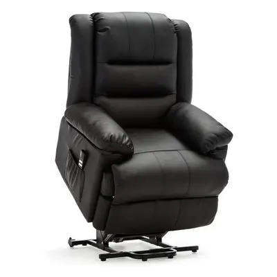 (Black) LOXLEY LEATHER RECLINER ARMCHAIR SOFA HOME LOUNGE CHAIR RECLINING GAMING