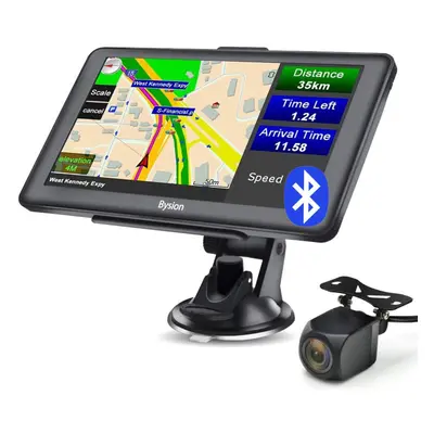 Bluetooth Sat Nav with Reverse Camera UK European Maps inch GPS Navigation for Cars Trucks with 