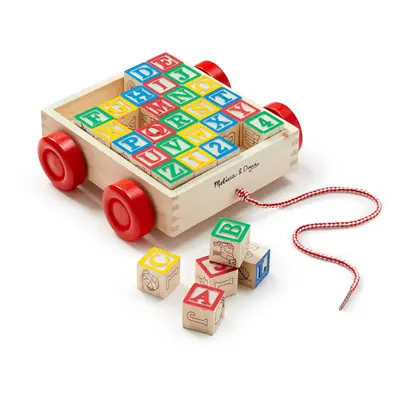 Melissa & Doug Classic ABC Wooden Block Cart Educational Toy With 1-Inch Solid ABC Wood Blocks F