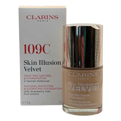 Skin Illusion Velvet Clarins Foundation Natural Hydrating Mattifying 30ml #109C Wheat