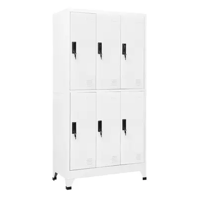 vidaXL Locker Cabinet White Steel Office Storage Locker Cabinet Furniture