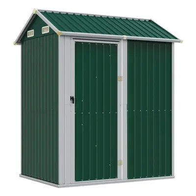 (green) vidaXL Garden Shed Outdoor Storage Shed Patio Yard Tool Shed Galvanised Steel