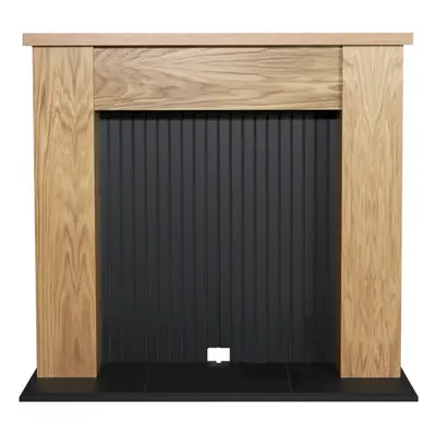 Adam New England Stove Fireplace in Oak & Black, Inch