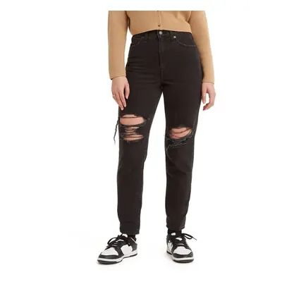 Levi's Women's High Waisted Mom Jeans (New) Black Destructed