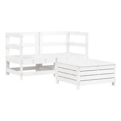 vidaXL Garden Sofa Set Piece Outdoor Sofa Corner Sofa White Solid Wood Pine