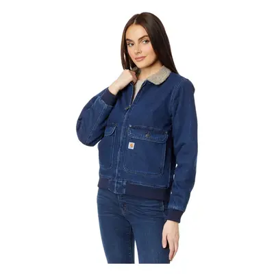 Carhartt Women's Relaxed Fit Denim Sherpa-Lined Jacket Beech X-Small