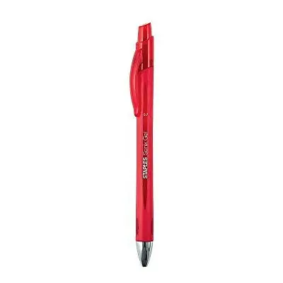 Staples Sonix Retractable Gel-Ink Pens Medium Point Red Dozen (13562-Cc)