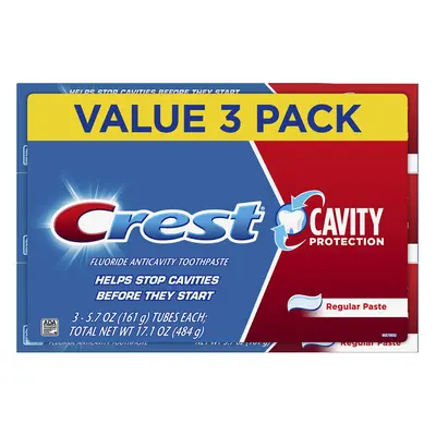 Crest Cavity Protection Toothpaste Regular Paste 5.7 oz Pack of