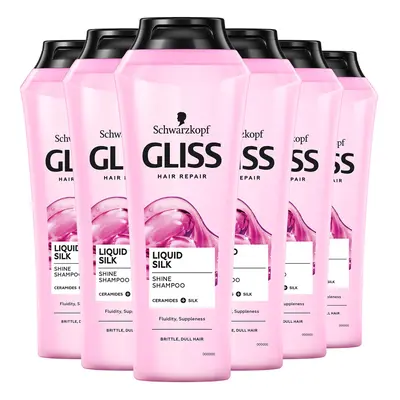 Gliss Liquid Silk Gloss Shampoo, with Keratin, Multipack x ml