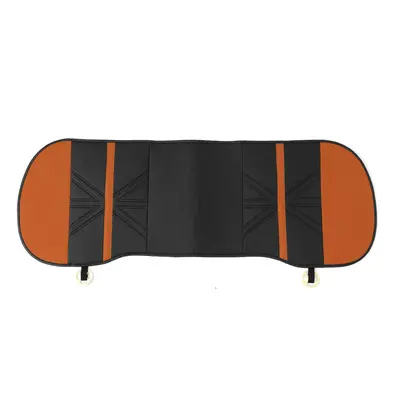 (Black & Orange) Car Rear Seat Mat Protector Cover Organizer PU Leather Breathable Cushion Pad