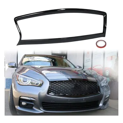 Glossy Black Front Grill Outline Trim Cover Overlay