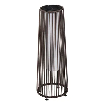 Outsunny Garden Solar Lights Woven Wicker Lantern Auto On/Off Brown