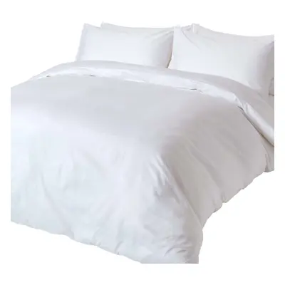 (Single, White) Duvet Cover with Pillowcase Thread Count