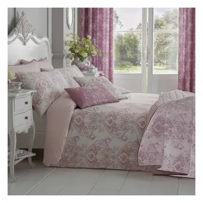 (King, Pink) French Toile Patterned Duvet Cover with Pillowcase