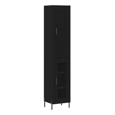 (black, glass door) vidaXL Highboard Sideboard Tall Storage Cabinet Side Cabinet Engineered Wood