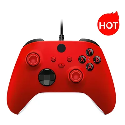 (Red) Controller for Xbox Series X Xbox One Joystick Gamepad Wired Joypad