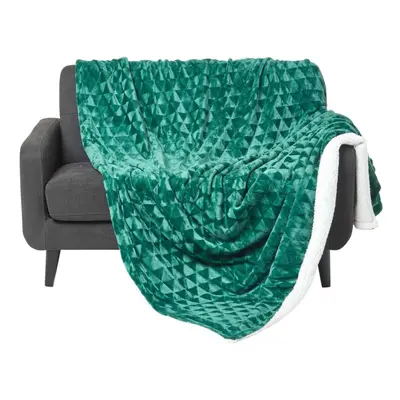 (200 x cm, Emerald Green) Geometric Triangle Velvet Throw