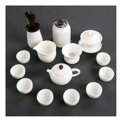 (15 piece set of Ruyi pots (as shown in the picture), Universal version) Dehua Sheep Fat Jade Wh