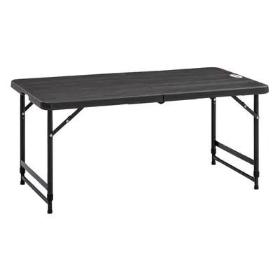 Outsunny Foldable Outdoor Dining Table for 4, Height Adjustable Steel Legs