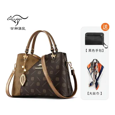 (Bronze color (big silk scarf+handbag)) Mother's Day Gift Mother's Bag Middle -Aged Handbody Bag