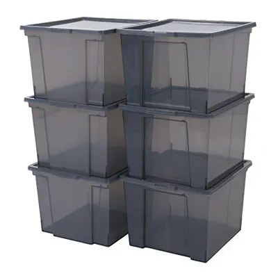 Iris Ohyama, Set of 6, Storage boxes, L, with lid, stackable, garage, bedroom, living room - Use