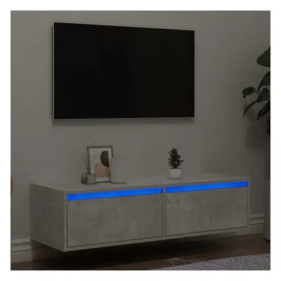 vidaXL TV Cabinet with LED Lights Concrete Grey 100X35.5x25 cm TV stand