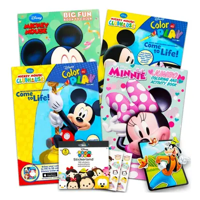 Disney Mickey Mouse Coloring Book Super Set with Stickers (4 Mickey Mo