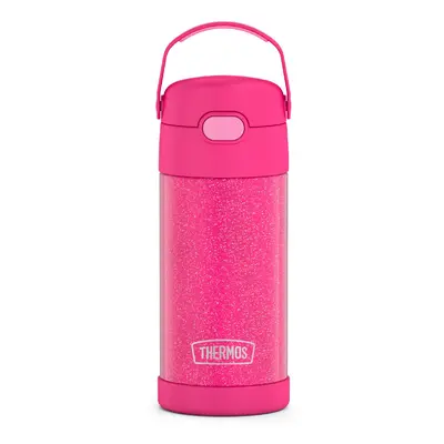 THERMOS FUNTAINER Water Bottle with Straw Ounce Pink Glitter Kids Stainless Steel Vacuum Insulat