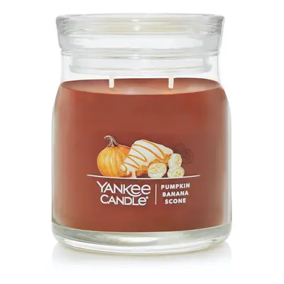 Yankee Candle Pumpkin Banana Scone Scented Signature 13oz Medium Jar 2Wick Candle Over Hours of 