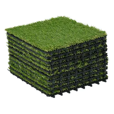 Outsunny PCs x 30cm Artificial Grass Turf Carpet with 25mm Pile Height