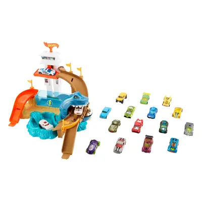 Hot Wheels Color Shifters Sharkport Showdown Playset with Cars