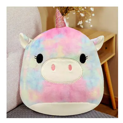 (Pink Tie Dyed Unicorn) New Stuffed Toy Cow Plush Doll Animal Pillow Birthday Gift Home Decor