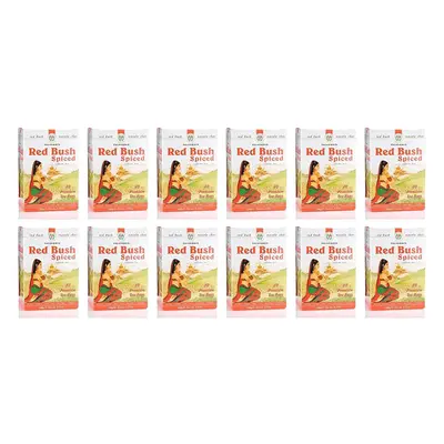 (Pack of 12) Palanquin Red Bush Spiced Tea Tea Bag, Cardamom Tea Bags, Masala Chai Tea Bags, Tea