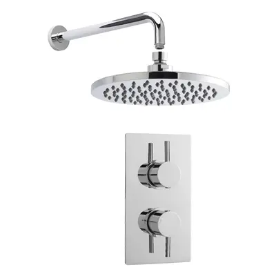 Shower Bundle Concealed Round Twin Valve, Arm & Head Kit - Chrome Balterley